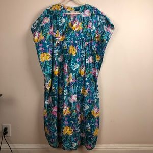 VINTAGE Lindsey Blake Boho Floral Kimono Mumu